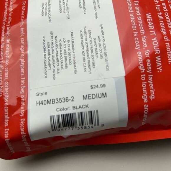 Free Country Men's Base Layer Top Micotech Heat Black M ” NEW “ - Picture 4 of 6